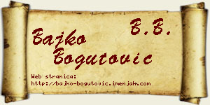 Bajko Bogutović vizit kartica